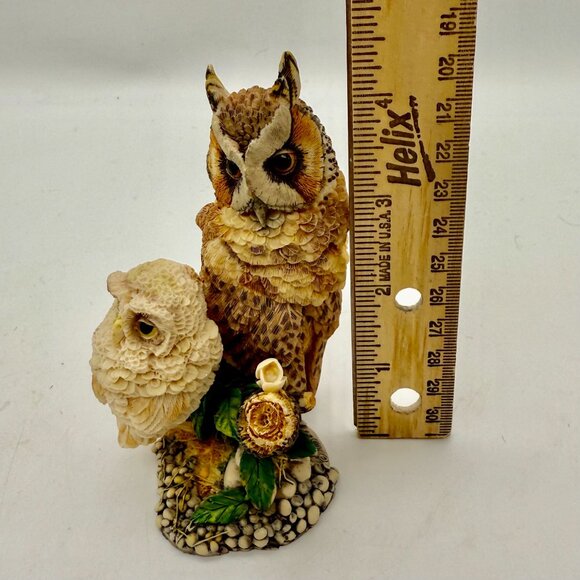 Vtg Hamilton Collection Long-Ear Owl Owlet Figurine Peaceful Perch Realistic 4" - Picture 10 of 10